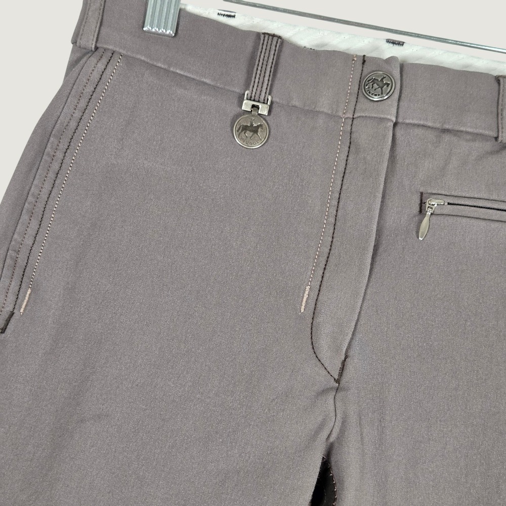 Pikeur Women 26 Full Seat Equestrian Riding Breeches Gray Hook Loop 26.5" inseam